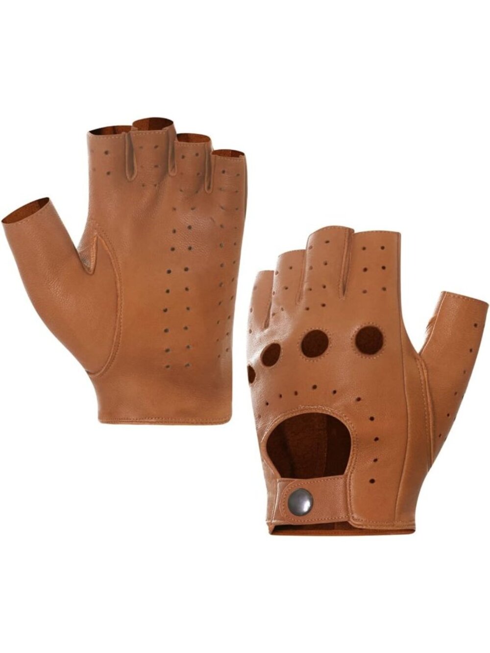 Stylish Men's Fingerless Leather Driving Gloves - Perfect for Comfort & Grip
